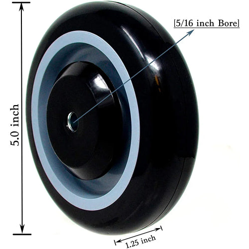 Upgrade Your Shopping Cart with 5" Polyurethane Wheels - 20 Pack, Stepped and Full Tread Face, Double Ball Bearing, 5000 lbs Total Capacity