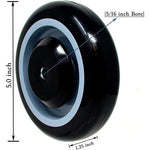 Upgrade Your Shopping Cart with 5" Polyurethane Wheels - 20 Pack, Stepped and Full Tread Face, Double Ball Bearing, 5000 lbs Total Capacity