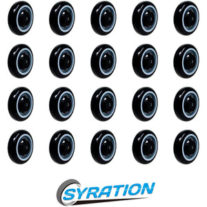 Upgrade Your Shopping Cart with 5" Polyurethane Wheels - 20 Pack, Stepped and Full Tread Face, Double Ball Bearing, 5000 lbs Total Capacity