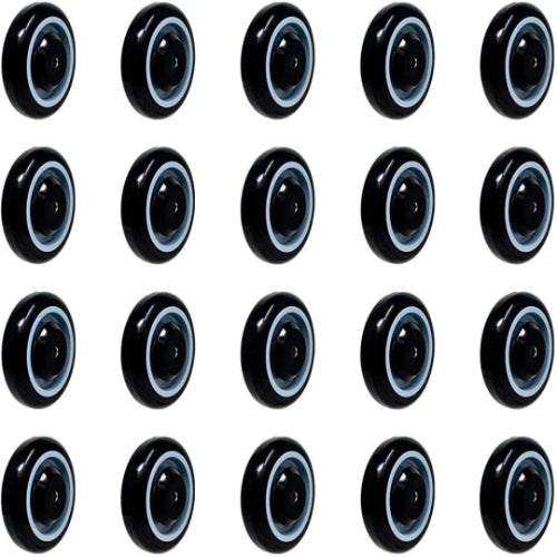 Upgrade Your Shopping Cart with 5" Polyurethane Wheels - 20 Pack, Stepped and Full Tread Face, Double Ball Bearing, 5000 lbs Total Capacity