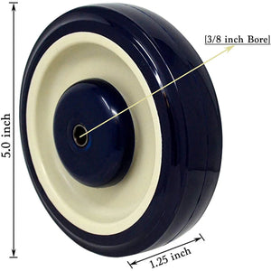 5" 20 Pack Polyurethane Stepped and Full Tread Face w/Double Ball Bearing Shopping Cart Wheel 5000 lbs Total Capacity