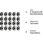 5" 20 Pack Polyurethane Stepped and Full Tread Face w/Double Ball Bearing Shopping Cart Wheel 5000 lbs Total Capacity