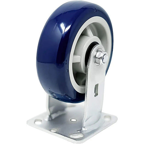 Heavy Duty 6" Caster Set - 4 Pack, 4000 lbs Total Capacity, Polyurethane Precision Bearing Wheels, 2 Swivel + 2 Rigid, Blue