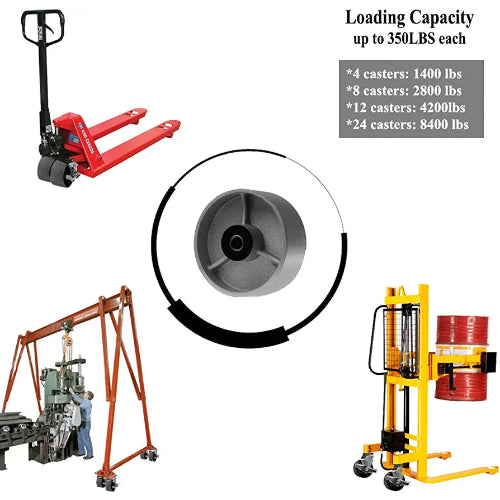 4"x2" Heavy Duty Steel Wheel with Rolling Bearing & Steel Bushing Up to Loading Capacity 700LBS Each (4pack)