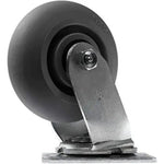 Heavy Duty 5" Swivel Plate Casters, 2 Pack - 800 lbs Total Capacity - Crowned Thermoplastic Rubber Wheels - Top Plate Casters (5 inches Pack of 2, Swivel Wheel) - Gray