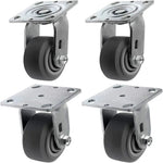 4" 4 Pack Plate Caster, Thermoplastic Heavy Duty Rubber Gray Swivel Rigid Caster, Top Plate Caster, 1400 lbs Total Capacity (4 inches Pack of 4, 2 Swivel & 2 Rigid)