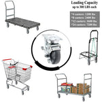 24-Pack Heavy-Duty Gray Polyurethane Plate Casters with 7200lbs Total Capacity - Swivel with Brakes - 3 Inch Wheel Diameter