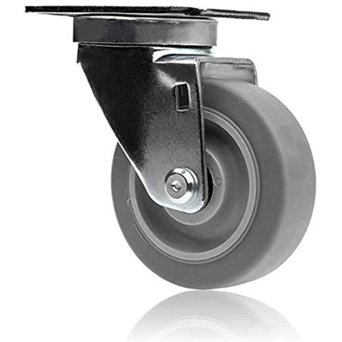 12-Pack 3.5" Crowned Thermoplastic Heavy Duty Rubber Swivel Casters - 3600 lbs Total Capacity - Gray