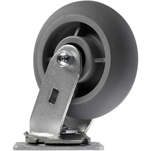 Heavy Duty 6" Plate Casters - Pack of 4, 2 Swivel & 2 Rigid, 1800 lbs Total Capacity, Thermoplastic Rubber Wheels, Top Plate Casters for Maximum Mobility