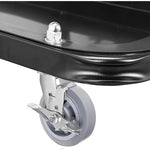 Set of 2 Heavy Duty 8-inch Swivel Plate Casters with Brake - 1200lbs Total Capacity - Gray Rubber Wheels