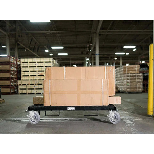 Heavy Duty 5" Gray Rubber Plate Casters - 4 Pack with 2 Brakes - 1600 lbs Total Capacity - Swivel Top Plate Casters