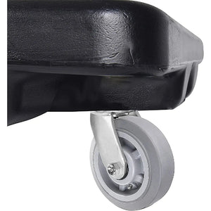 Heavy Duty 5" Gray Rubber Plate Casters - 4 Pack with 2 Brakes - 1600 lbs Total Capacity - Swivel Top Plate Casters