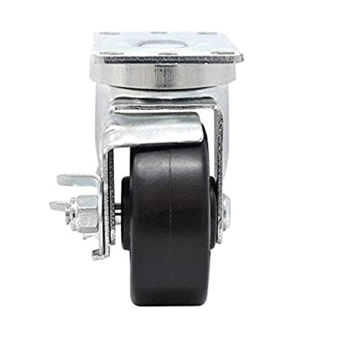 3" 24 Pack Plate Caster Polyolefin Black Rubber Top Plain Plate Swivel Caster, Top Plate Caster, 7920 lbs Total Capacity (3 inches Pack of 24, 24 Swivel w/Brakes)