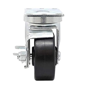 3" 24 Pack Plate Caster Polyolefin Black Rubber Top Plain Plate Swivel Caster, Top Plate Caster, 7920 lbs Total Capacity (3 inches Pack of 24, 24 Swivel w/Brakes)