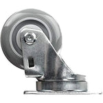 24-Pack Heavy Duty Gray Polyurethane Swivel Plate Casters - 3" Wheel Diameter, 7200 lbs Total Capacity - Ideal for Industrial Equipment and Material Handling