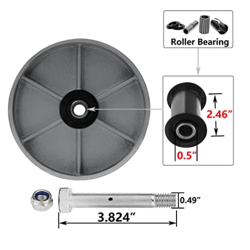 Heavy Duty Plate Casters - 6" 4-Pack with 4800 lbs Total Capacity, Steel Cast Iron Wheels, Extra Wide Top Plate and 4 Swivel Silver Casters