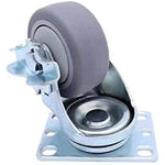 2-Pack 3" Heavy Duty Swivel Casters with Brakes - 300lb Capacity Each, Thermoplastic Rubber Wheels, Gray Top Plate Casters