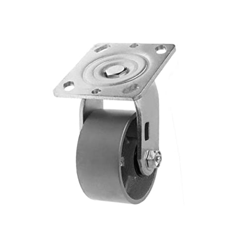 Heavy Duty 4" Plate Caster with 700 lbs Total Capacity, Steel Cast Iron Wheel, and Extra 2" Width Top Plate for Improved Stability and Maneuverability (Silver Swivel)