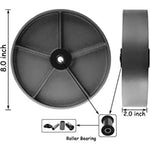 8" Heavy Duty Steel Cast Iron Caster Wheels - 4 Pack with Rolling Bearings, Steel Bushings, and 2" Extra Width for 5200 lbs Total Capacity