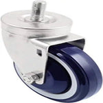 4" Polyurethane Caster Wheel Kit (4pk, 4000 lbs Capacity, Stepped & Full Tread Face) - Dark Blue/Beige