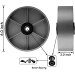 6" Plate Caster Set: Heavy Duty Steel Cast Iron Wheel with 2" Width Plate, 1200 lbs Total Capacity, Rigid (Silver, Set of 4)