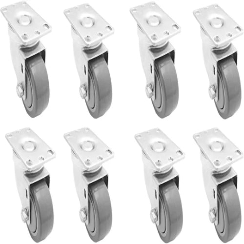 3 inch Polyurethane Caster Centre Bearing Top Plate up to 330Lbs Each Capacity [Pack of 8]