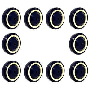 4" 10 Pack Polyurethane Stepped and Full Tread Face w/Double Ball Bearing Shopping Cart Wheel 3000 lbs Total Capacity (4 inches Pack of 10, Dark Blue Beige Stepped Face)