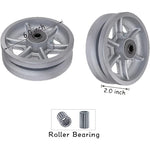 6" Cast Iron V Groove Caster Wheel with Straight Roller Bearing - 1000 lbs Capacity (Silver, 1 Pack)