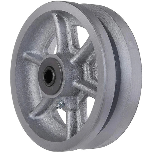 4-Pack 6" x 2" Cast Iron V-Groove Caster Wheels with Roller Bearing - 1000 lbs Capacity