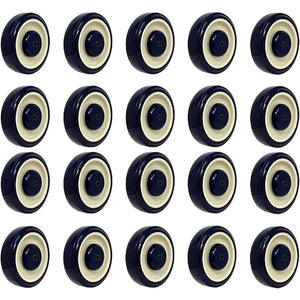 20-Pack of 5"x1-1/4" Polyurethane Shopping Cart Wheels with 3/8" Bore - 350 lbs Load Capacity (Navy/Beige)