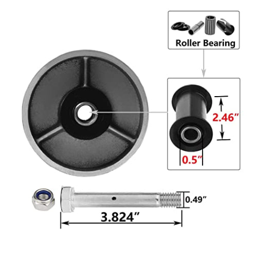 Heavy Duty Caster Steel Cast Iron Wheel, Tool Box and Workbench Caster-Set of 4 3000 LB Capacity (4 inch, 2 Swivel & 2Rigid)