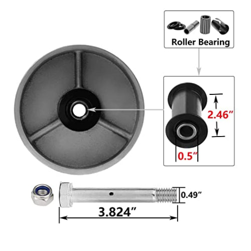 Heavy Duty Caster Steel Cast Iron Wheel, Tool Box and Workbench Rigid Caster 1000 LB Capacity (5 inch, 1 Rigid)