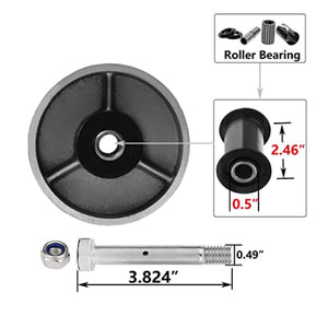 Heavy Duty Caster Steel Cast Iron Wheel, Tool Box and Workbench Caster-Set of 4, 3000 LB Capacity (4 inch, 4 Swivel)