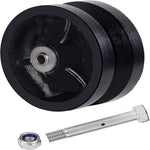 4-inch x 2-inch Cast Iron V-Groove Caster Wheel - Straight Roller Bearing - 600 lbs Capacity - 1 Black Wheel