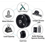 6"x2" Cast Iron V Groove Caster Wheel with Straight Roller Bearing Capacity 4000 lbs (4 Black Wheels)