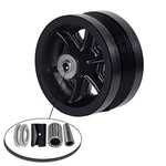 6"x2" Cast Iron V Groove Caster Wheel with Straight Roller Bearing Capacity 4000 lbs (4 Black Wheels)