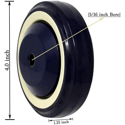 4-inch Heavy Duty Stem Caster Wheels - Smooth Running Swivel Cart Replacement Wheels with 4pcs Nut for Furniture, Storehouse, Workbench (5/16'' BOR)