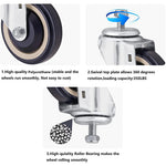 4-inch Heavy Duty Stem Caster Wheels - Smooth Running Swivel Cart Replacement Wheels with 4pcs Nut for Furniture, Storehouse, Workbench (5/16'' BOR)