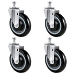 5"x1-1/4" Stem Polyurethane Shopping Cart Wheel