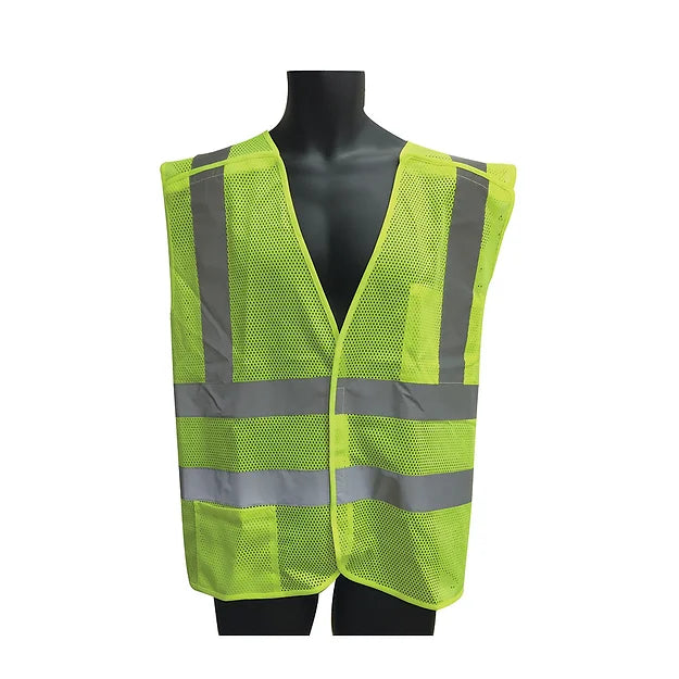 Class 2, 5-Point Breakaway Vest Lime Mesh