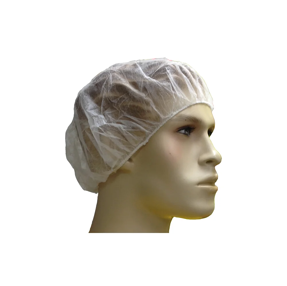 Pleated Bouffant Caps - 24" - Case of 1,000 Pieces - White, Blue