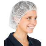 Polypropylene Bouffant Caps - 24" - Case of 500 Pieces, White, Blue