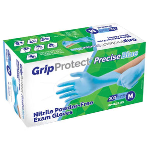 GripProtect® Precise Blue Nitrile, 4mil - Powder-Free Exam Gloves (200/Box, 2,000/Case)