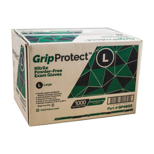 GripProtect Blue Nitrile Gloves, 4mil, Powder Free Exam Grade (10 Boxes/1,000 Gloves)