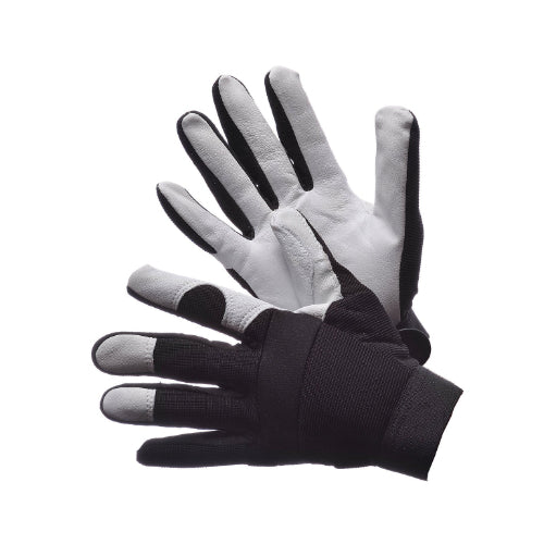 Goat Skin Mechanics Gloves - Hook-and-Loop Cuff