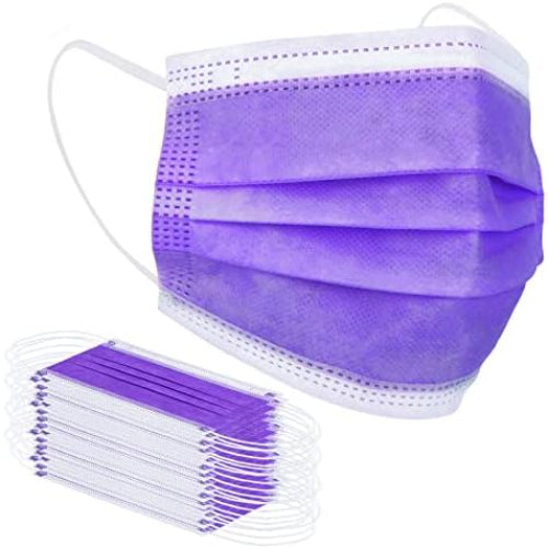 Purple 3Ply Face Masks (Case of 2,000 pcs)