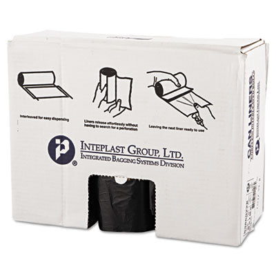 Inteplast Group High-Density Commercial Can Liners, 60 gal, 22 microns, 38" x 60", Black, 150/Carton