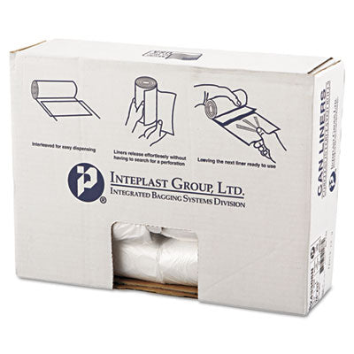 Inteplast Group High-Density Commercial Can Liners, 16 gal, 8 microns, 24" x 33", Natural, 50 Bags/Roll, 20 Rolls/Carton