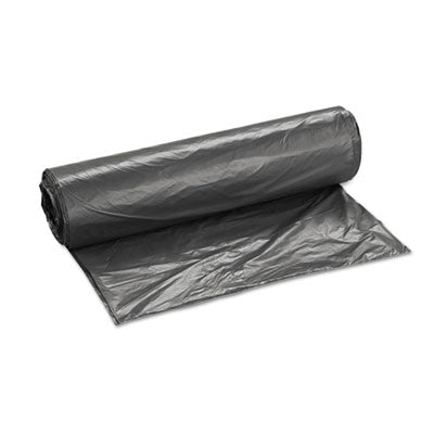Inteplast Group High-Density Interleaved Commercial Can Liners, 45 gal, 12 microns, 40" x 48", Black, 25 Bags/Roll, 10 Rolls/Carton
