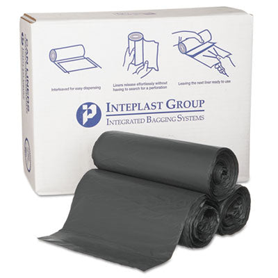 Inteplast Group High-Density Commercial Can Liners, 55 gal, 0.87 mil, 36" x 60", Black, 150/Carton
